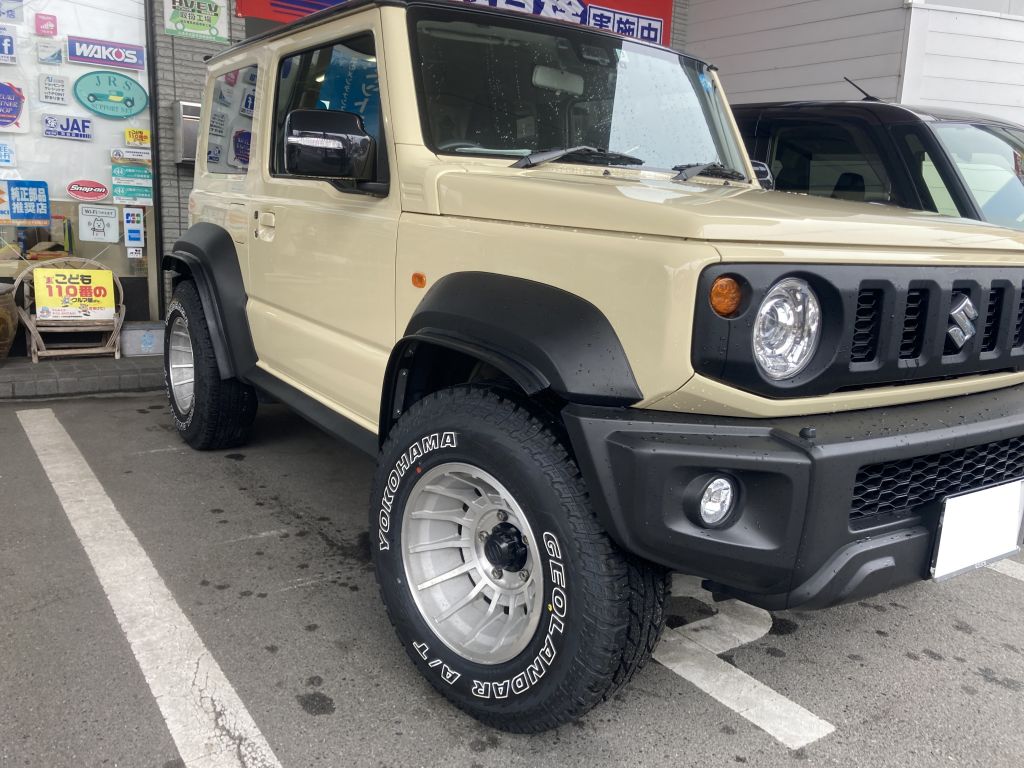JB74Wジムニーシエラ 50mmオーバーフェンダー取付 ジオランダーAT 235
