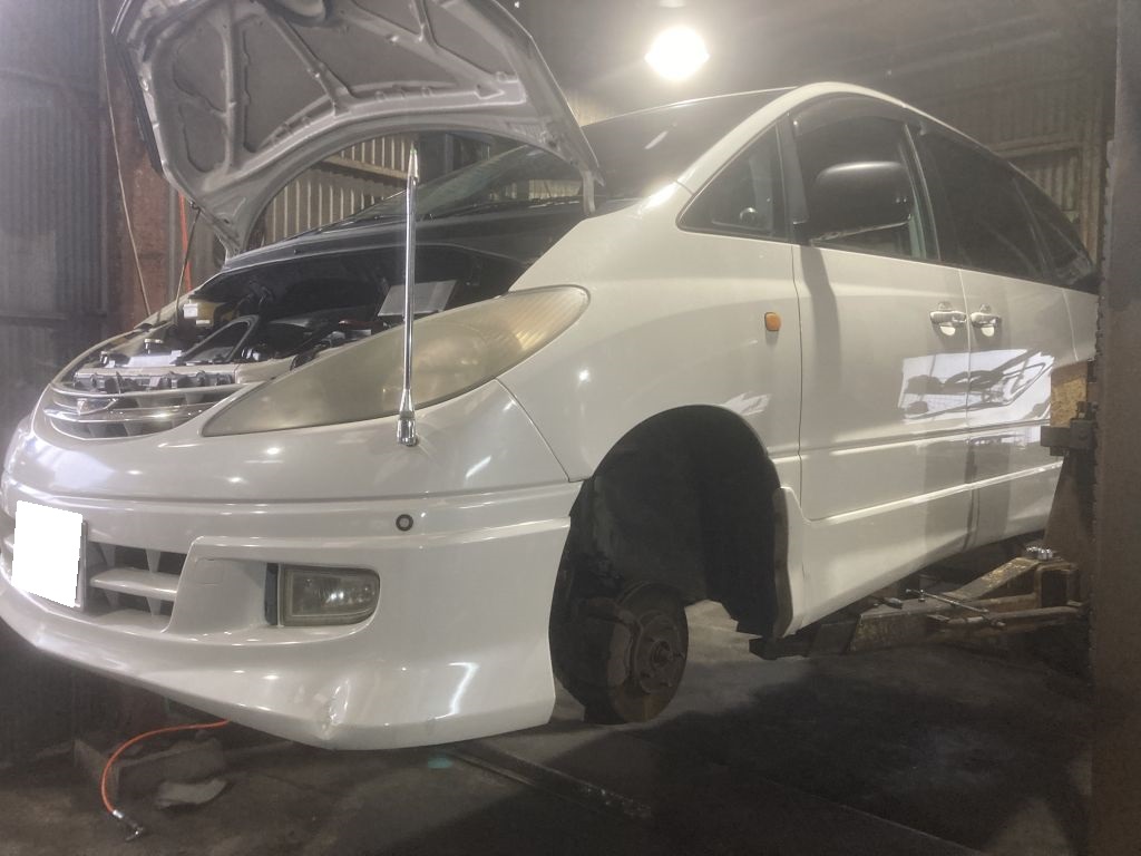 エスティマ　ステアリングラック　ブッシュ交換の画像