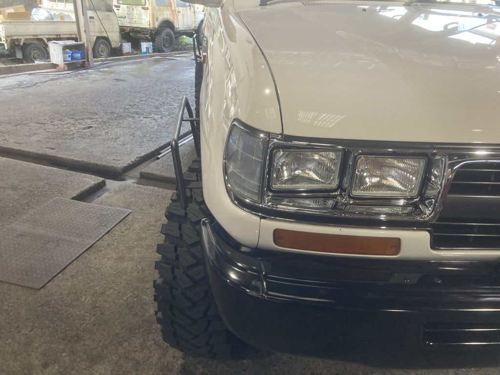 ランクル80 純正4灯ヘッドライト取り付け HZJ81 GX | 施工事例